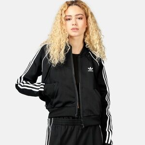 Classic Adidas Women's Black tracksuit 3 stripe Jacket small